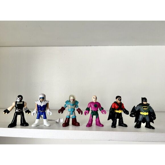 DC Comics Imaginext Figures Lot‎ Of 6 Batman Robin Lex Luther Batman Robin - Picture 1 of 7